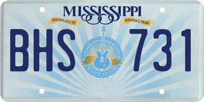 MS license plate BHS731