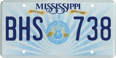 MS license plate BHS738