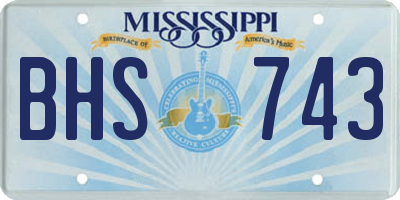 MS license plate BHS743