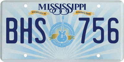 MS license plate BHS756
