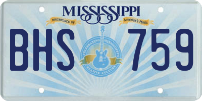 MS license plate BHS759