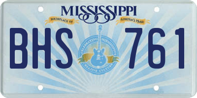 MS license plate BHS761