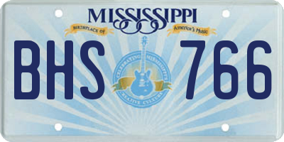 MS license plate BHS766