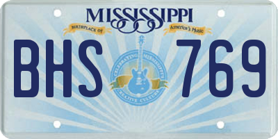 MS license plate BHS769