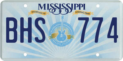MS license plate BHS774