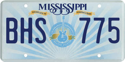 MS license plate BHS775