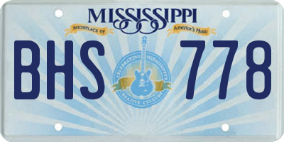 MS license plate BHS778