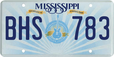 MS license plate BHS783