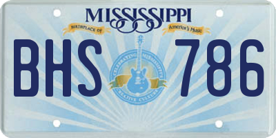 MS license plate BHS786