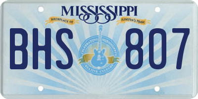 MS license plate BHS807