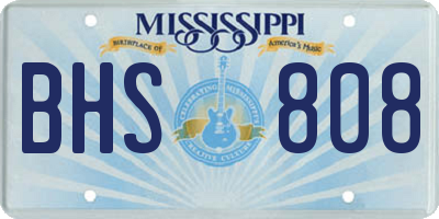 MS license plate BHS808
