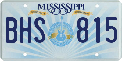 MS license plate BHS815
