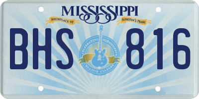 MS license plate BHS816