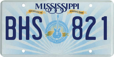 MS license plate BHS821