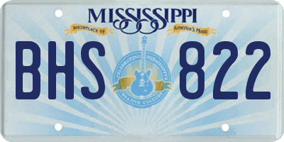 MS license plate BHS822
