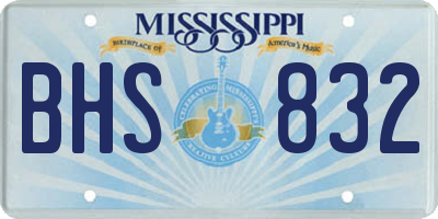 MS license plate BHS832