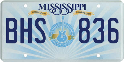 MS license plate BHS836