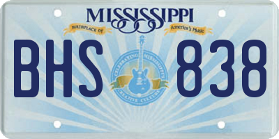 MS license plate BHS838