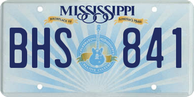 MS license plate BHS841
