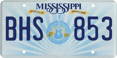 MS license plate BHS853