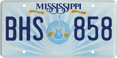 MS license plate BHS858