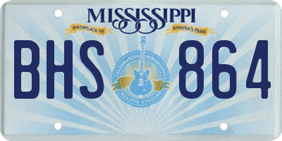 MS license plate BHS864