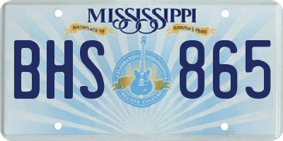 MS license plate BHS865