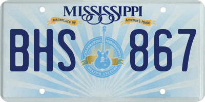 MS license plate BHS867
