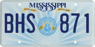 MS license plate BHS871