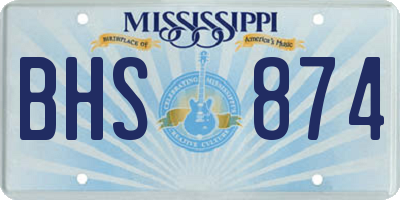 MS license plate BHS874