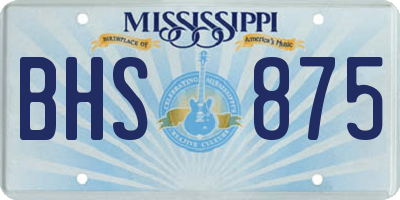 MS license plate BHS875