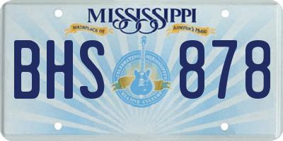 MS license plate BHS878