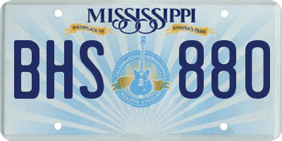 MS license plate BHS880