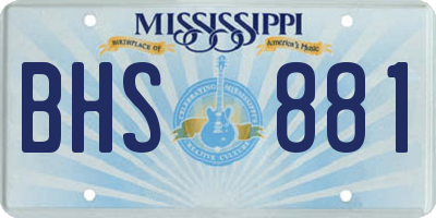 MS license plate BHS881