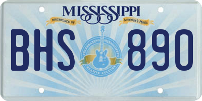 MS license plate BHS890