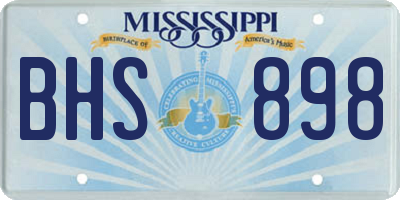 MS license plate BHS898