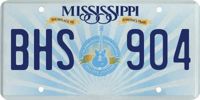 MS license plate BHS904