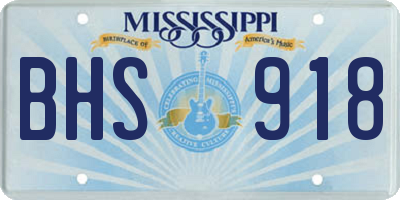MS license plate BHS918