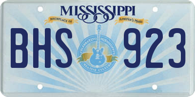 MS license plate BHS923