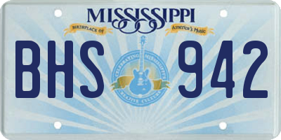 MS license plate BHS942