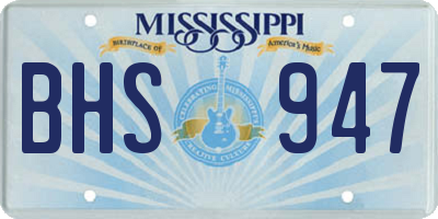 MS license plate BHS947