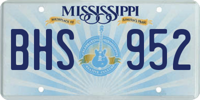 MS license plate BHS952