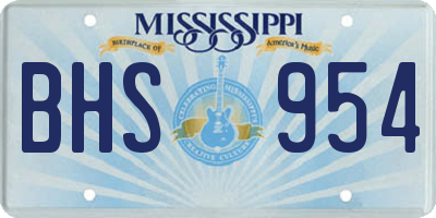 MS license plate BHS954