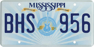 MS license plate BHS956