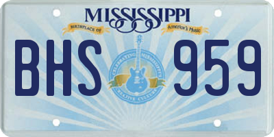 MS license plate BHS959