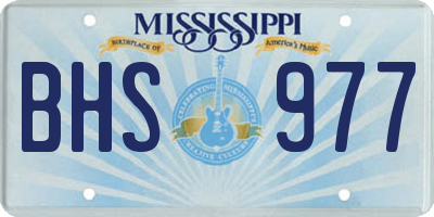MS license plate BHS977
