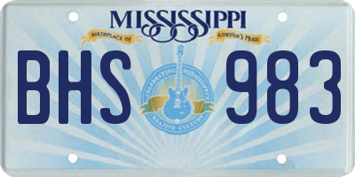 MS license plate BHS983