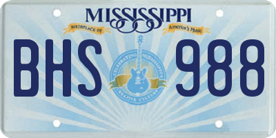 MS license plate BHS988