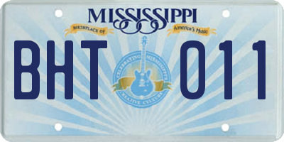 MS license plate BHT011