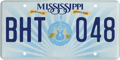 MS license plate BHT048